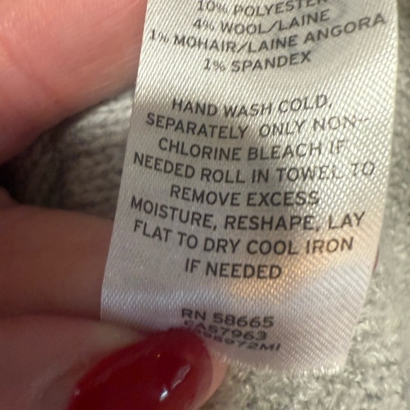 Caslon abstract striped‎ sweater Large wool mohair modal blend - Picture 5 of 9